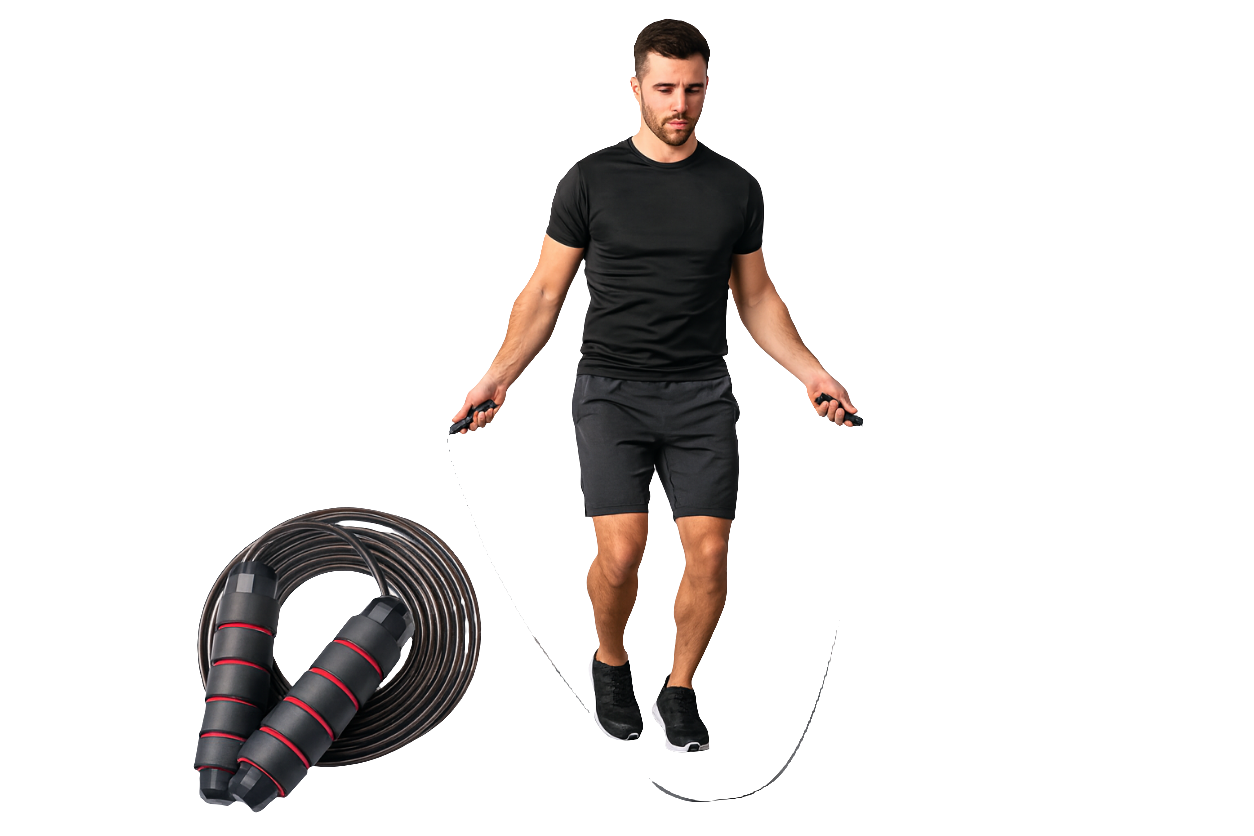 BOOMIBOO Jump Rope Adjustable Jump RopesSkipping Rope Tangle-Free Rapid Speed with Ball Bearings for Women Men KidsExercise & Slim Body Jumprope at Home School Gym